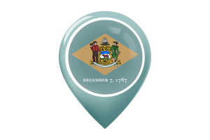 Ícone de Pin de Mapa da Bandeira de Delaware flag
