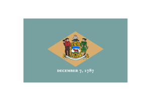 Ilustração Vetorial da Bandeira de Delaware em Forma Triangular flag