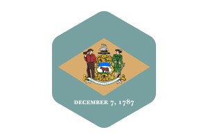 Bandeira de Delaware Forma Hexágono Arredondado flag