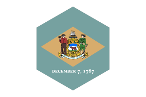 Bandeira de Delaware Forma Hexágono flag