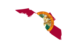 Florida Map with Flag flag
