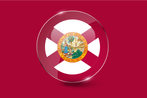 Florida Flag Glossy Round Button flag