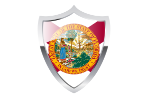 Florida Flag with Medieval Heater Shield flag