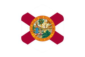 Florida Flag Rounded Hexagon Shape flag