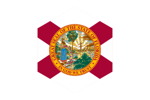 Florida Flag Hexagon Shape flag