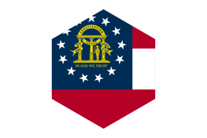 Bandeira da Geórgia Forma Hexágono flag