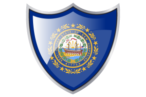 Schild mit der Flagge von New Hampshire flag
