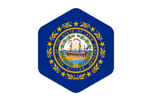 Flagge von New Hampshire Abgerundete Sechseckform flag