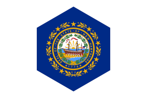 Flagge von New Hampshire Sechseckform flag