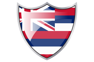 Shield with Flag of Hawaii flag