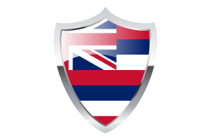 Hawaii Flag with Medieval Heater Shield flag
