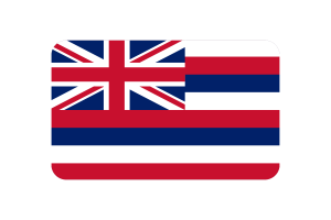 Hawaii Flag Triangle Rounded Shape flag