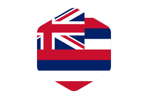 Hawaii Flag Rounded Hexagon Shape flag