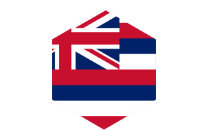 Hawaii Flag Hexagon Shape flag