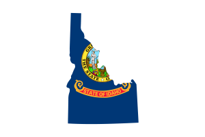 Idaho Map with Flag flag