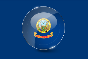 Idaho Flag Glossy Round Button flag
