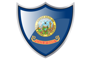 Shield with Flag of Idaho flag