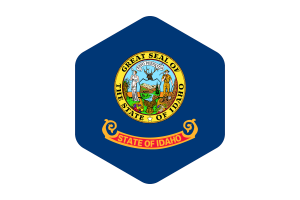 Idaho Flag Rounded Hexagon Shape flag