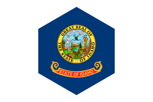 Idaho Flag Hexagon Shape flag