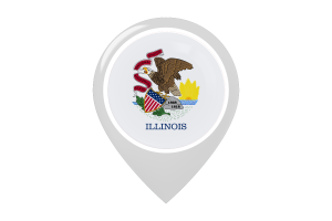 Ícono de Pin de Mapa de la Bandera de Illinois flag