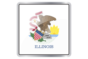 Ícono Cuadrado de la Bandera de Illinois flag