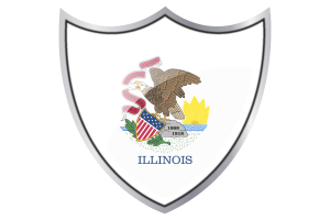 Escudo con la Bandera de Illinois flag