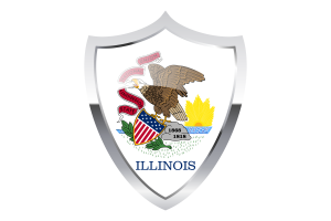 Bandera de Illinois con Escudo Medieval flag