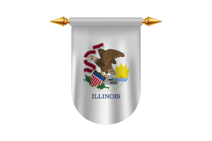 Imágenes Vectoriales del Emblema de la Bandera de Illinois flag