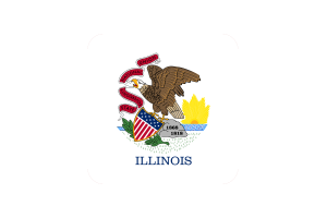 Bandera de Illinois Forma Cuadrada Redondeada flag