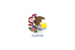 Ilustración Vectorial de la Bandera de Illinois en Forma Triangular flag