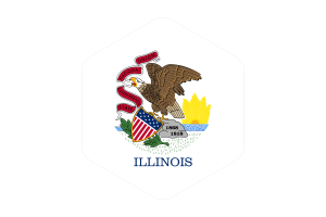 Bandera de Illinois Forma Hexágono Redondeada flag