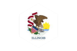 Bandera de Illinois Forma Hexágono flag