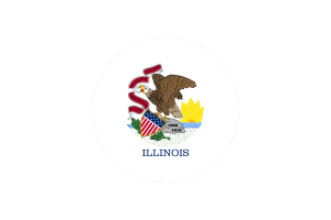 Bandera de Illinois Vector Gratis en Forma Circular flag