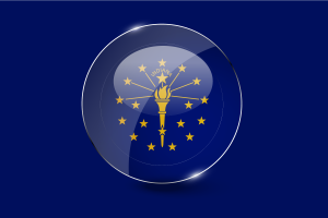 Indiana Flag Glossy Round Button flag