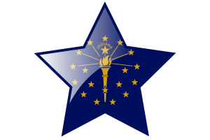 Indiana Flag Star Icon flag