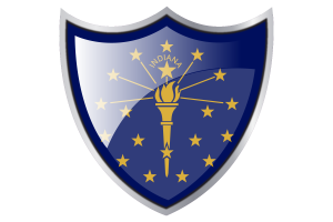 Shield with Flag of Indiana flag