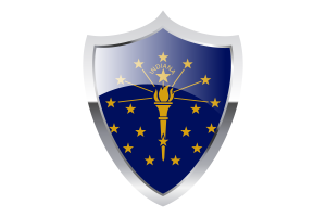 Indiana Flag with Medieval Heater Shield flag