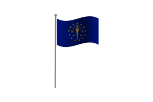 Waving Flag of Indiana flag