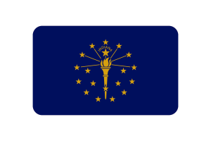 Indiana Flag Triangle Rounded Shape flag