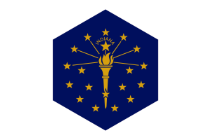 Indiana Flag Hexagon Shape flag