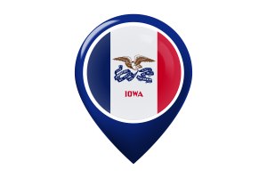 Iowa Flag Map Pin Icon flag