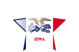 Iowa Flag Star Icon flag