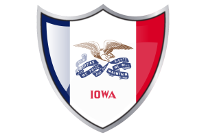 Shield with Flag of Iowa flag