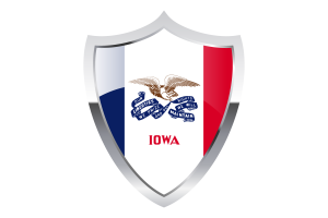 Iowa Flag with Medieval Heater Shield flag