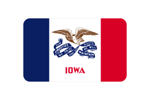 Iowa Flag Triangle Rounded Shape flag