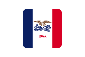 Iowa Flag Square Rounded Shape flag