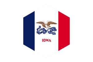 Iowa Flag Hexagon Shape flag