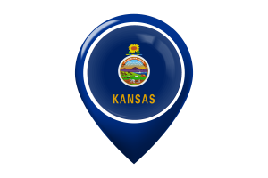 Kansas Flag Map Pin Icon flag