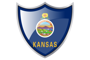 Shield with Flag of Kansas flag