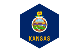 Kansas Flag Hexagon Shape flag